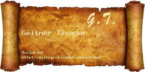 Geitner Tivadar névjegykártya